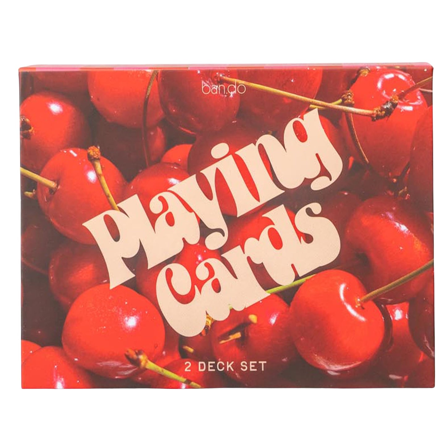 ban.do Set of 2 Decks of Playing Cards, Cherry & Stripes