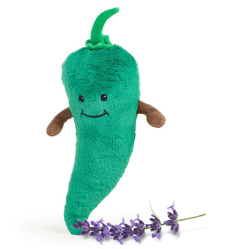 warmies Microwavable & Weighted Stuffed Animals, Green Chili - Heated Stuffed Animal Plushie for Warmth & Comfort - Cute Soft Plush Toys for Adults