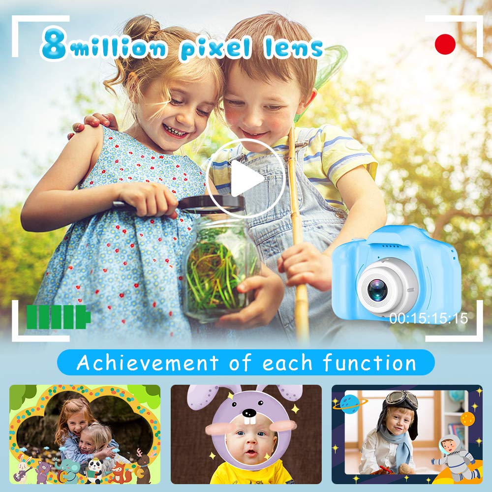 Seckton Upgrade Kids Selfie Camera, Christmas Birthday Gifts for Boys Age 3-9, HD Digital Video Cameras for Toddler, Portable Toy for 3 4 5 6 7 8 Year