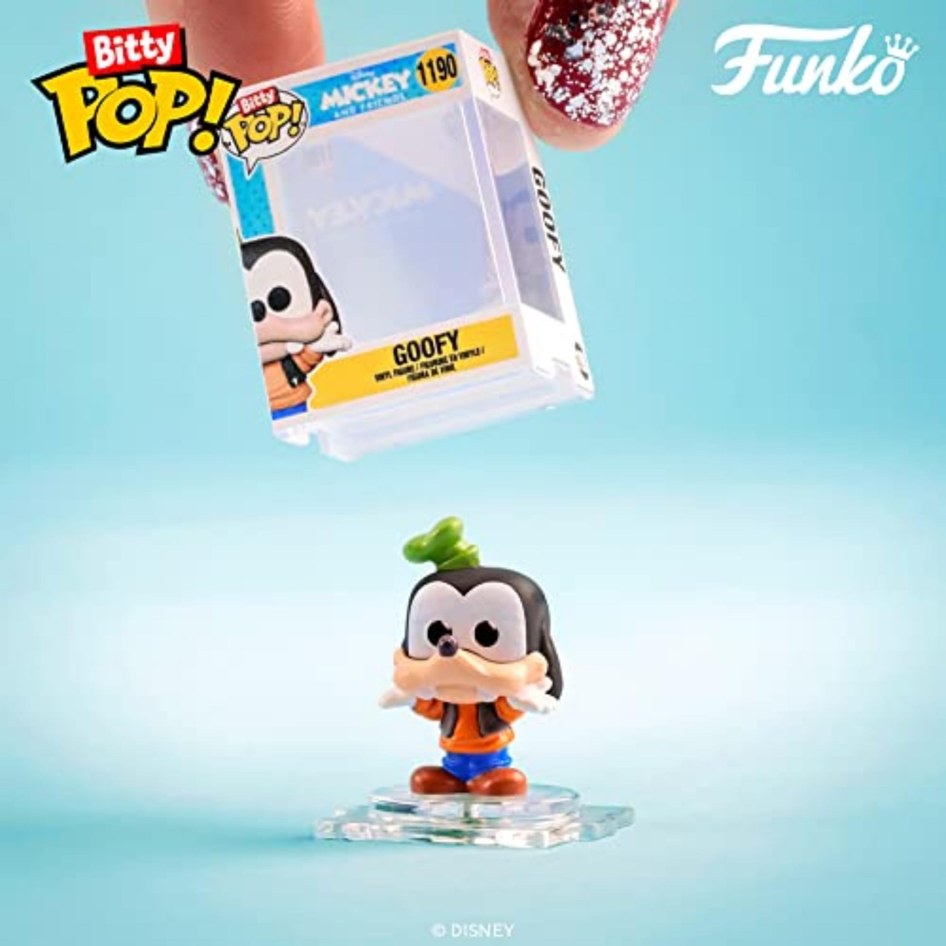 Funko Bitty POP! Disney - Mickey, 4-Pack - Mickey Mouse, Minnie Mouse (Pink Dress), Pluto and A Surprise Mystery Mini Figure - 0.9 Inch (2.2 Cm)