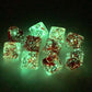 Chessex d10 Dice Set: Nebula Luminary - Red w/Silver (10)
