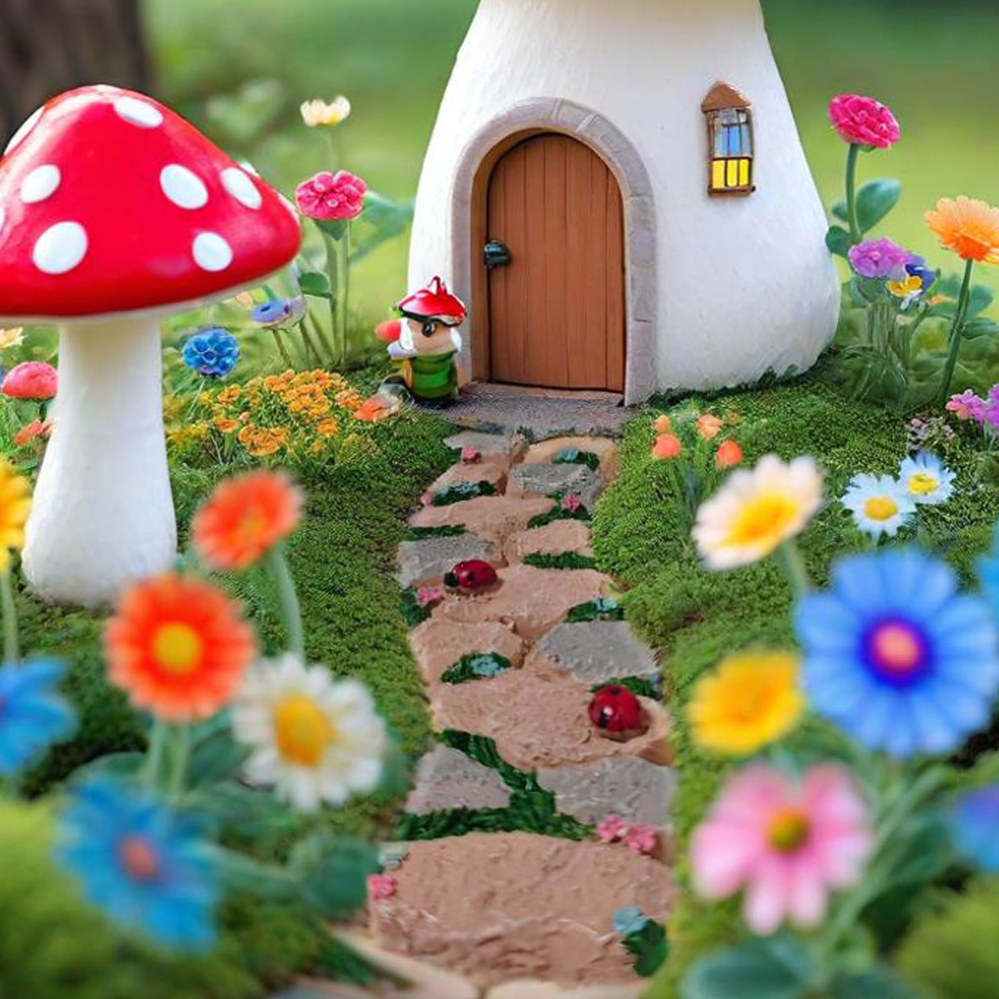 JIUMO Fairy Garden Walkway Path, Mini Pathway, Miniature Fairies Gardens Accessories, Dollhouse Road Way,Micro Mini Path Road for Fairy Gardens
