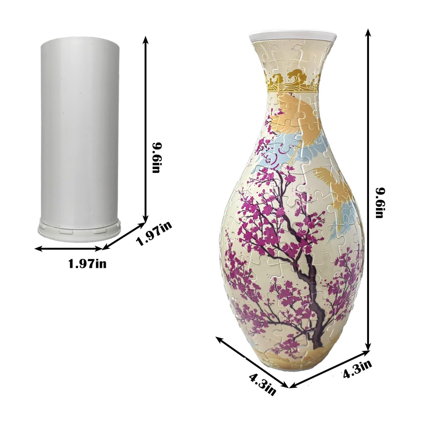 3D Puzzle Vase Flower Vase for Adults Made by 160 Curved Plastic Puzzle