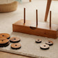 BSIRI Fun Puzzle Board Games Gifts of Hanoi Tower (9 Rings) with Wooden Designs for Brain Teasers Logic Games Kids and Adults to Challenges Mastermind