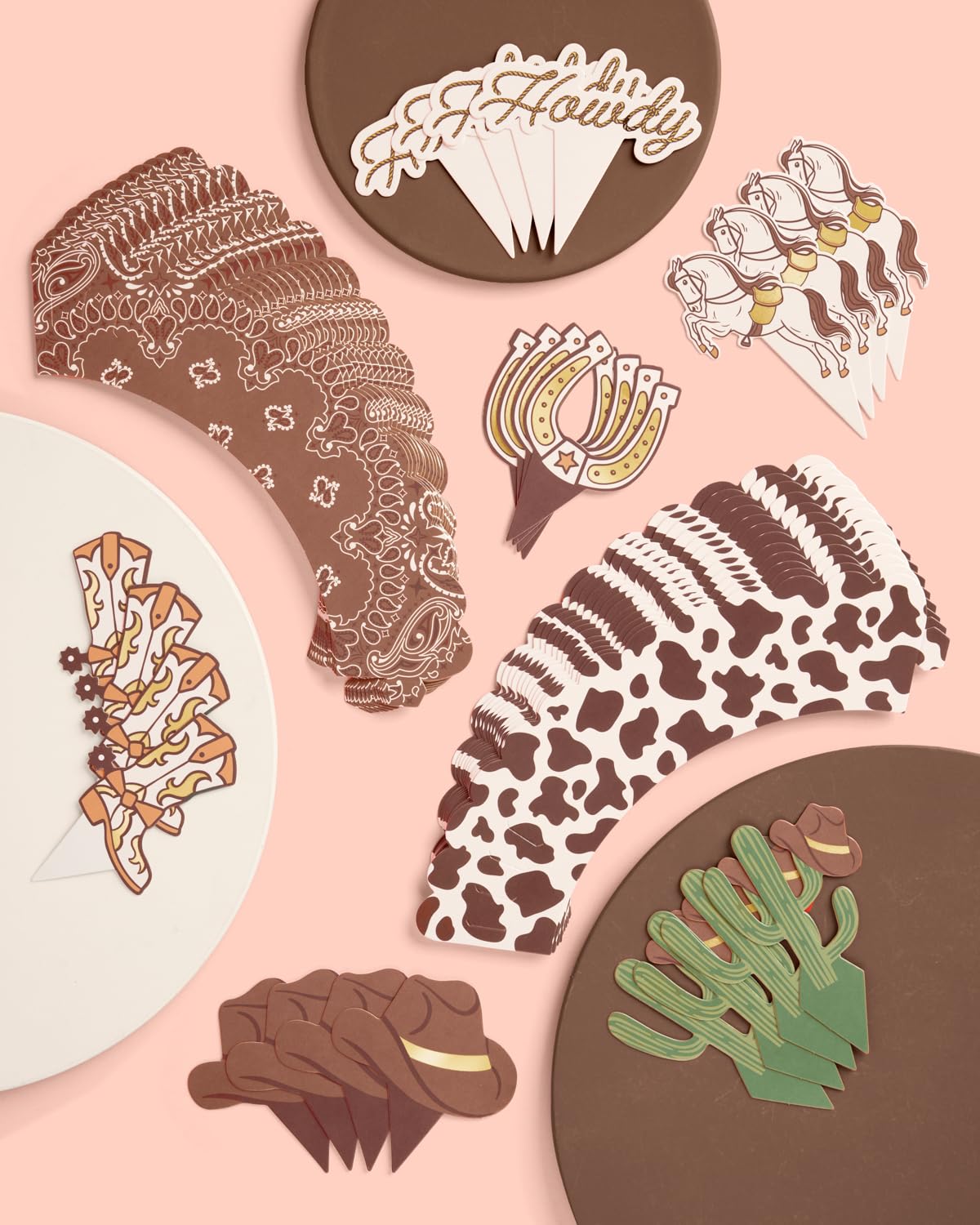 xo, Fetti 24pk Western Cupcake Wrappers + Toppers | Rodeo Cowboy Kids Party