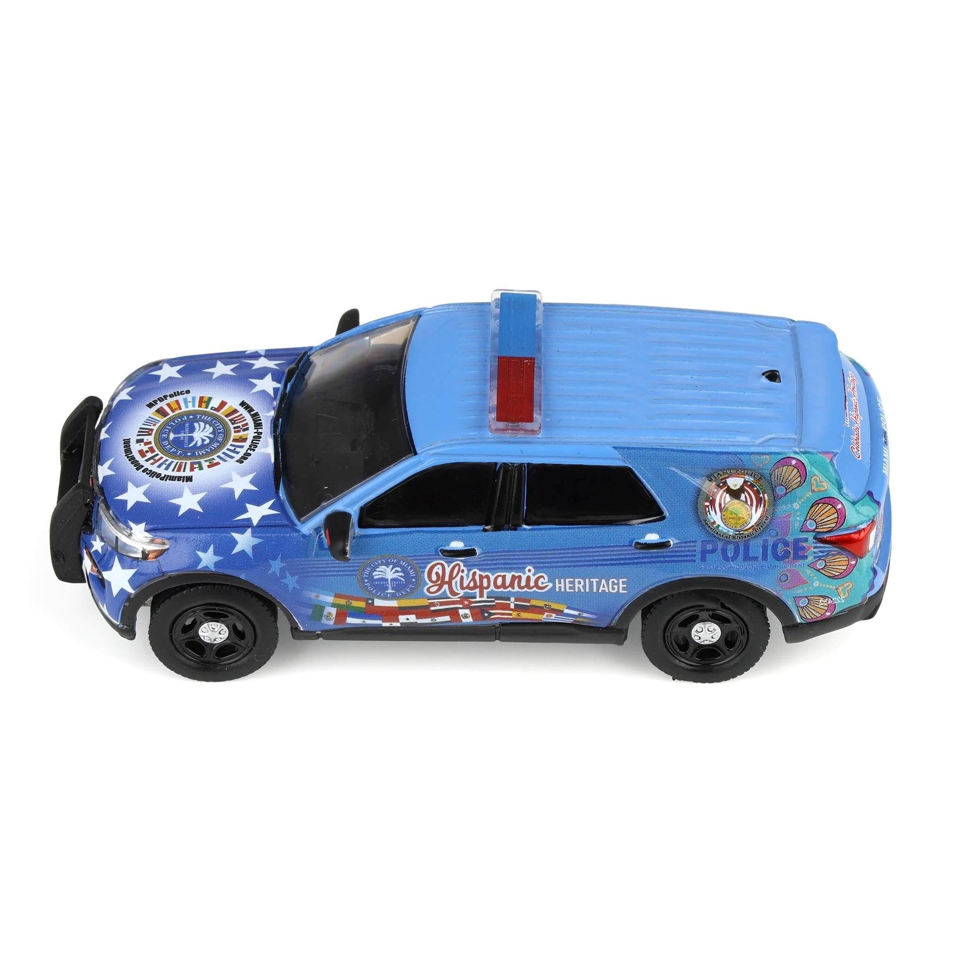 Greenlight 1/64 2022 Ford Police Interceptor Utility, Miami Police Department Hispanic Heritage Deco, Hobby Exclusive GLT30554