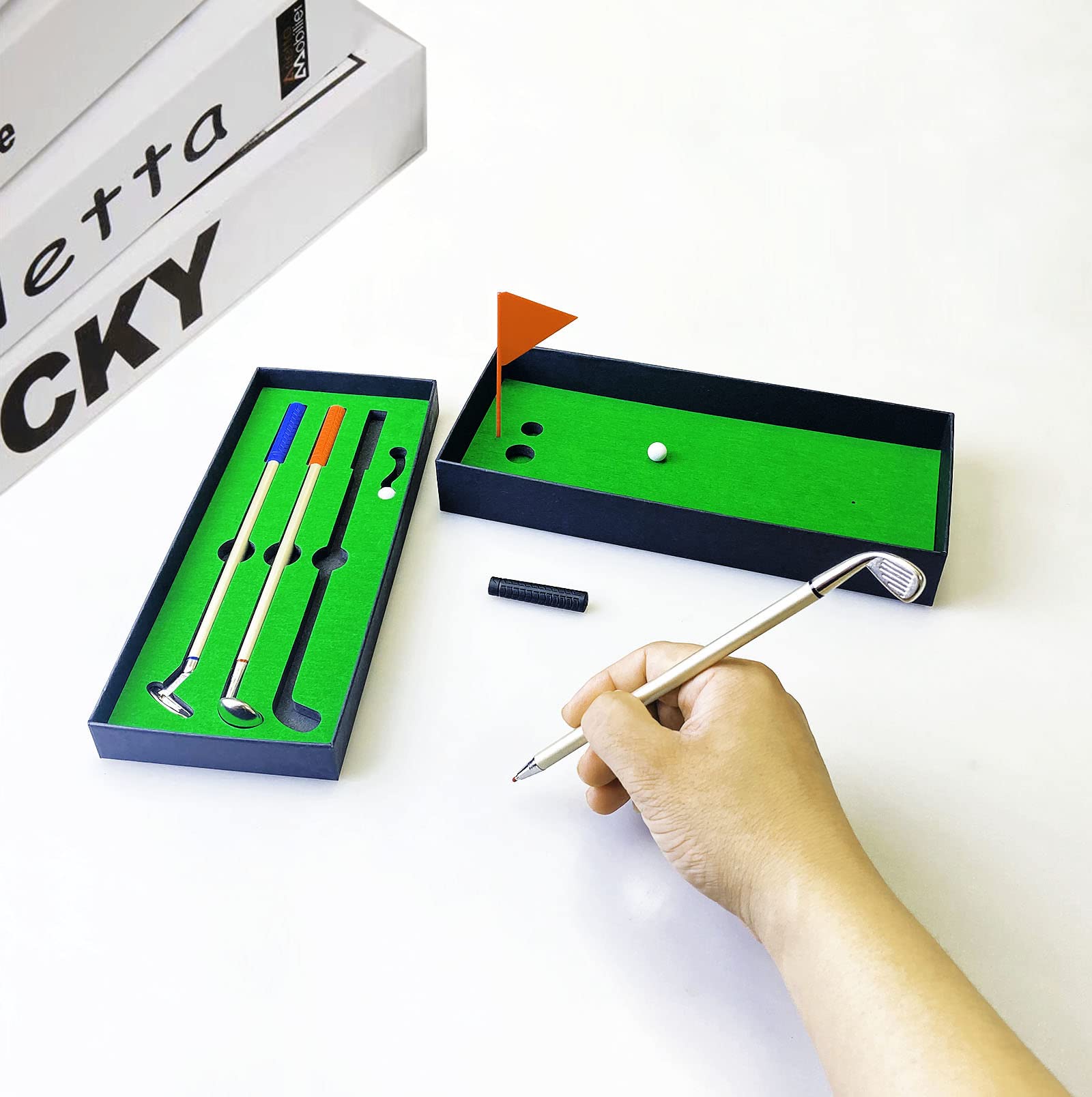 SANTA CASA Golf Pen Set, Mini Desktop Golf Putting Green Game