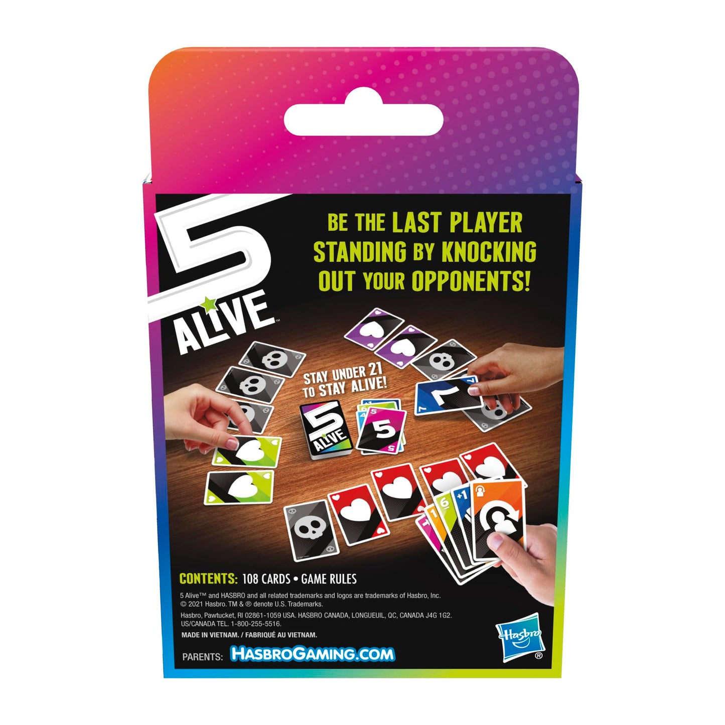 Hasbro Gaming 5 Alive Card Game, Fast-Paced Game for Kids and Families, Easy to Learn, 2 to 6 Players, Fun Summer Activities, Vacation Travel