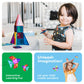 PicassoTiles 60 pcs Mini Magnetic Tiles Magnet Toys Travel-Friendly On-The-Go Building Blocks for Kids Compact Lightweight Creative playset Preschool