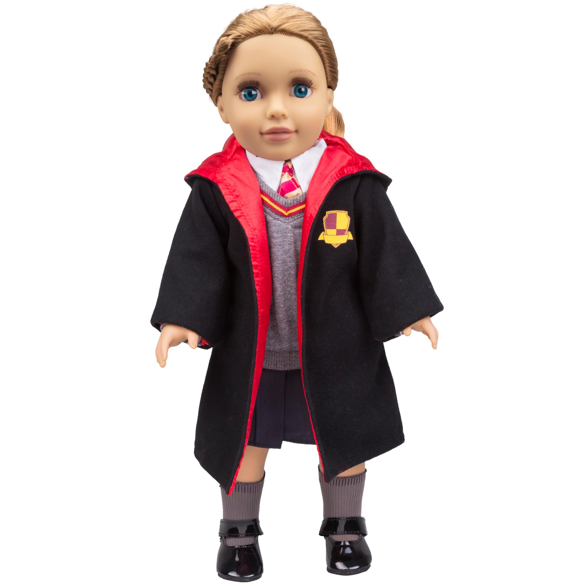 9pc Hermione Granger Inspired Outfit- 18" Doll Clothes & Accessories Compatible w American Girl Dolls- School Uniform Set Includes Shirt, Skirt