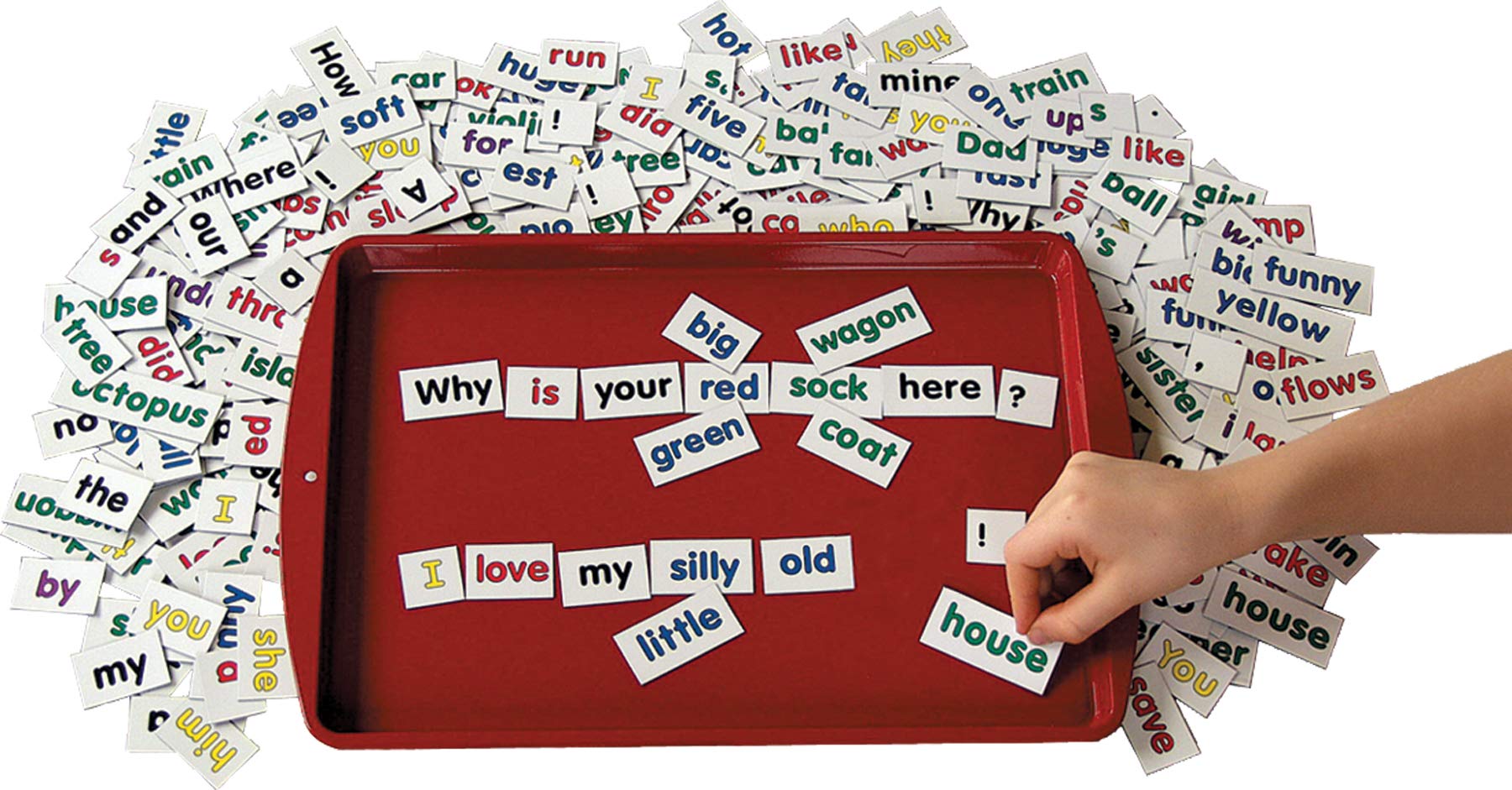 Barker Creek Learning Magnets Red Kidboard, Colorful and Durable Magnetic-Receptive Tray, Stackable for Easy Storage, 9" x 13" (2913)