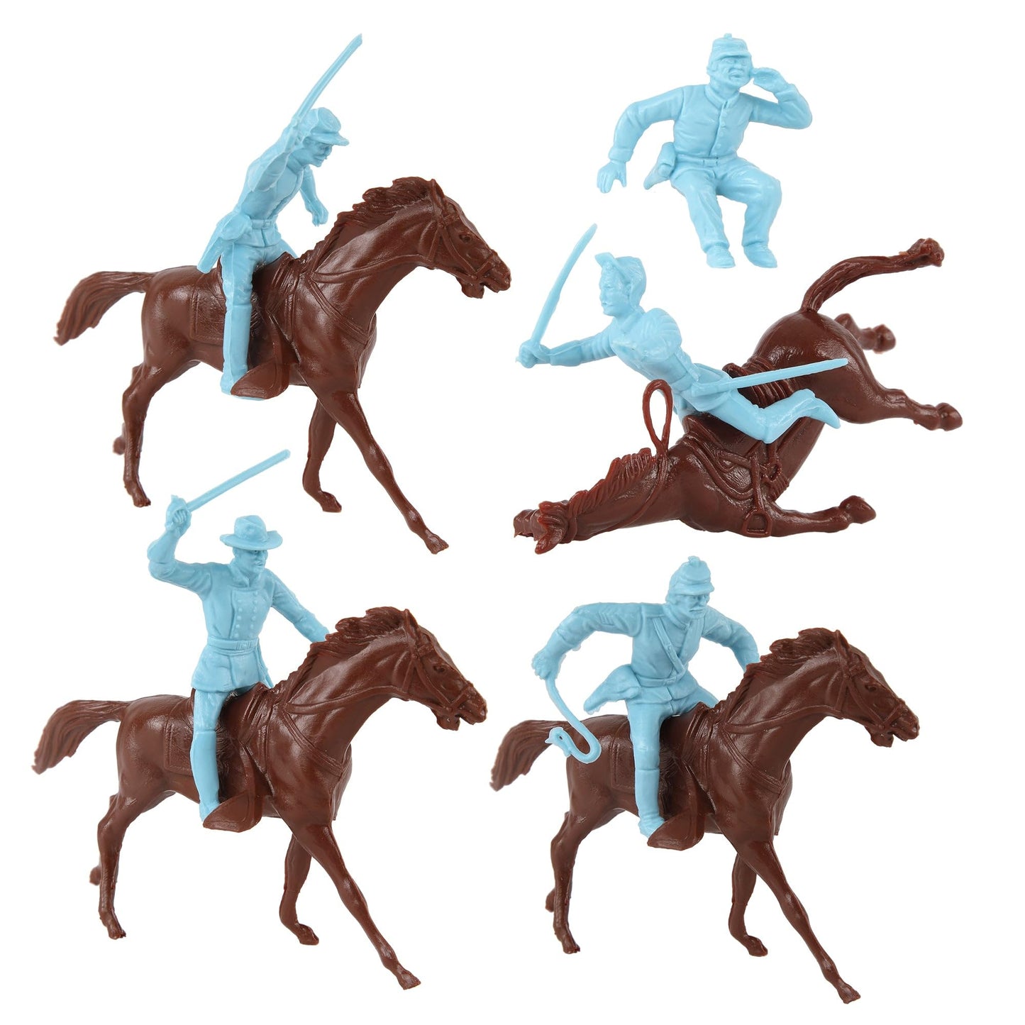 BMC Classic Marx Civil War Cavalry - 16pc Powder Blue Plastic Figure Playset