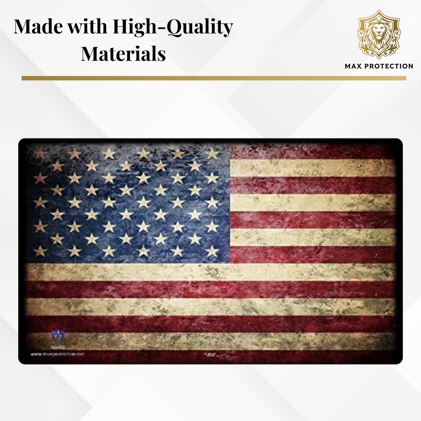 Max Protection Trading Card Playmat for TCG Card Games, 24x14 Inch, Design Mat for Dice Rolling (American Flag)