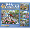Bits and Pieces - 4-in-1 Multi-Pack 300 Piece Jigsaw Puzzles for Adults - Jigsaw Puzzle Set Bundle by Mary Thompson, Completed Puzzle Size: 16" x 20"