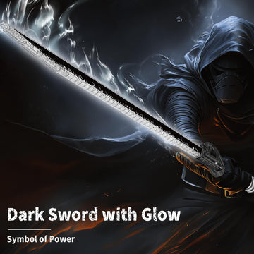 Mould King Dark Sword Building Set - 45.67" Rechargeable LED Lightsaber with Display Stand, DIY Assembly STEM Model Kit for Adults, Creative