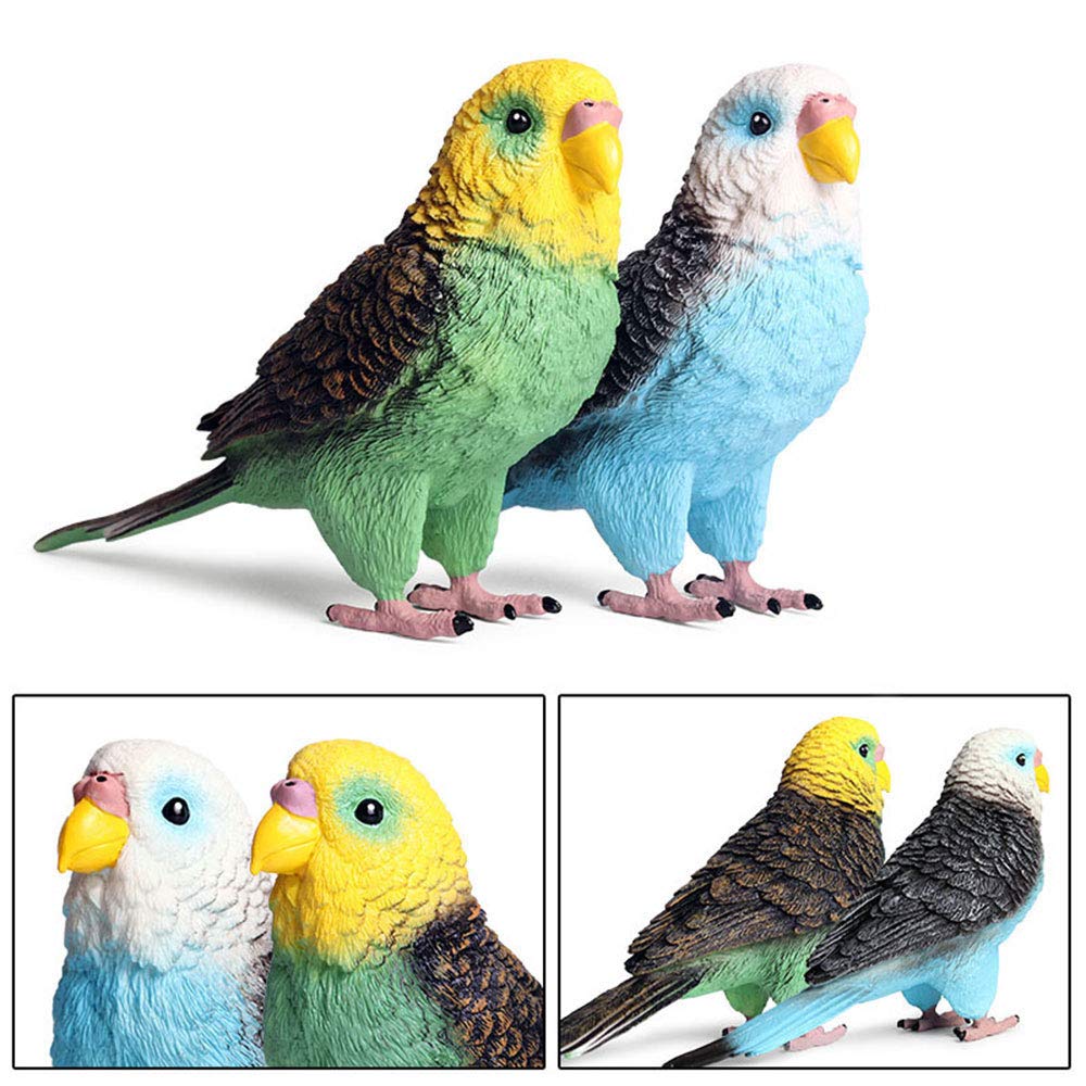 FLORMOON Animal Figures Realistic Large Parrot Plastic Early Educational Toys Cupcake Topper Party Gift for Kids 2+ Year Old(Blue)
