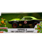Teenage Mutant Ninja Turtles 1:24 1967 Chevy Camaro Die-cast Car & 2.75" Raphael Figure, Toys for Kids and Adults
