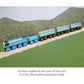 Orbrium 3 Pcs Large Wooden Railway Express Coach Cars, Compatible with Thomas & Friends Push-Along the Tank Engine, Brio, Chuggington Wooden Train
