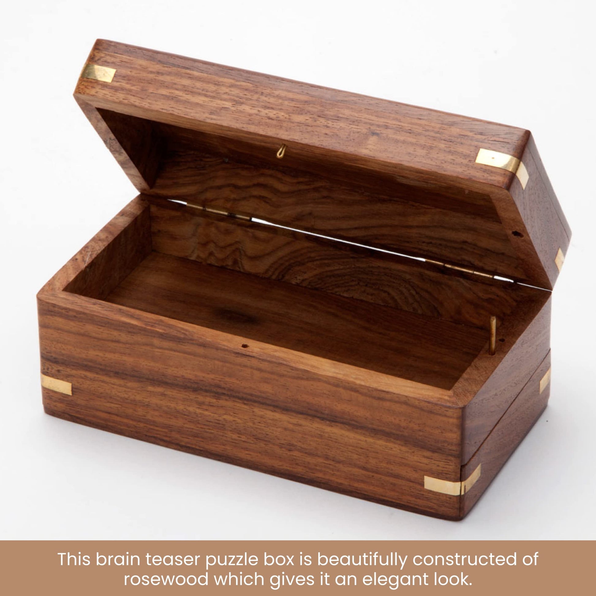 Bits and Pieces - Secret Enigma Puzzle Box - Camouflage Your Cash Money Holder - Brain Teaser - Wooden Secret Compartment Brain Game