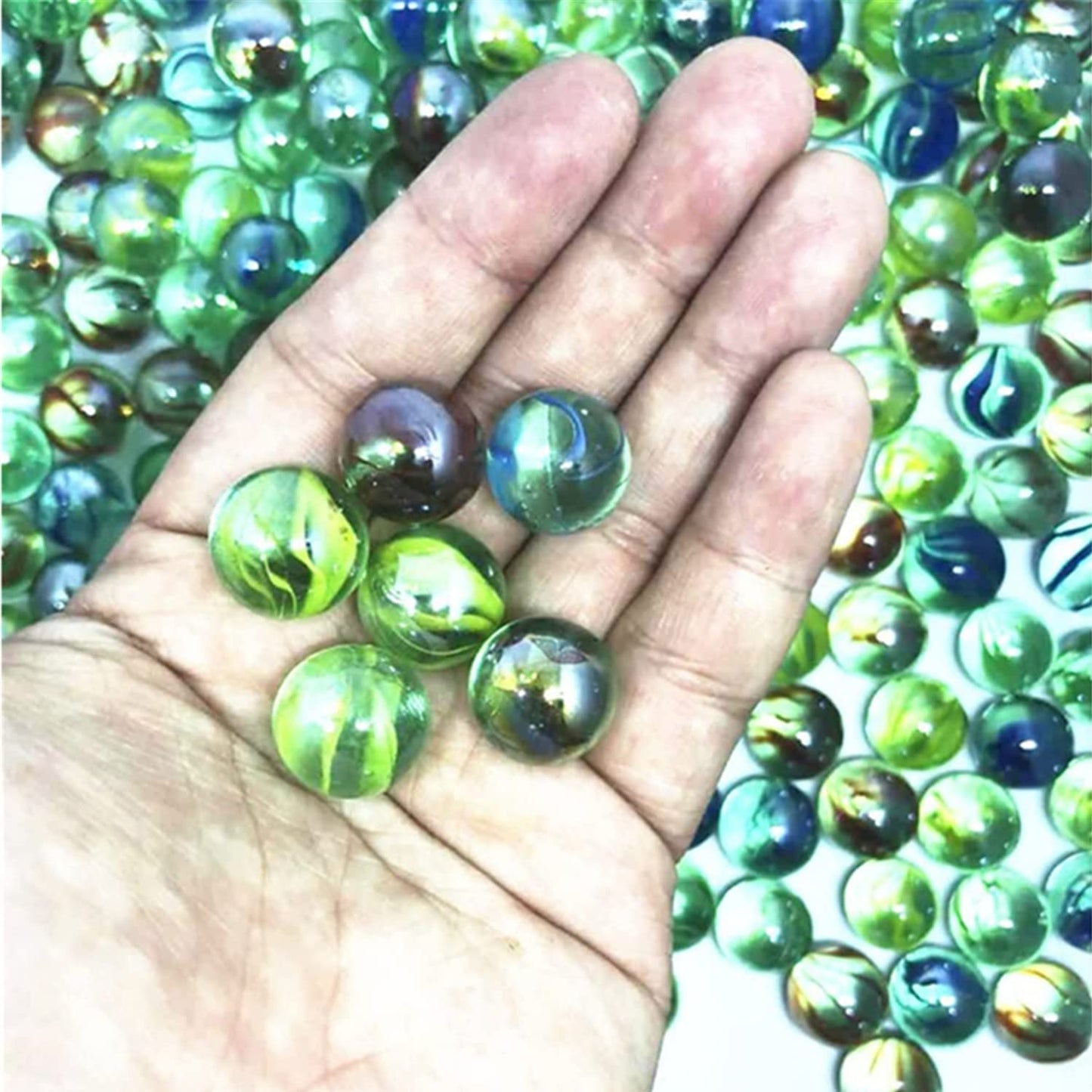 2500 Count of Cats Eyes Glass Marble, Cat's Eyes Marbles 5/8" in Bulk, Shooters Sling Shot Ammo, Wholesale Lot Assorted Colors