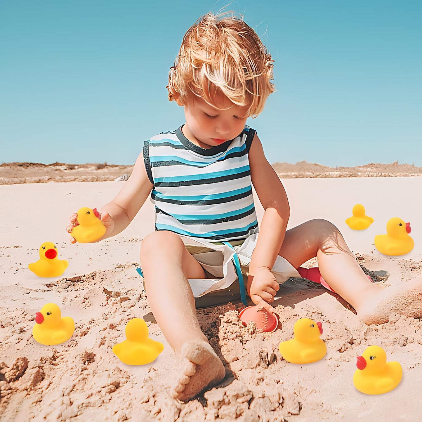 60PCS Rubber Duck - Bath Toys - Pool Toys - Mini Ducks Bulk for Kids Baby Shower Decorations Birthday Party Favors Gift Classroom Summer Beach Pool