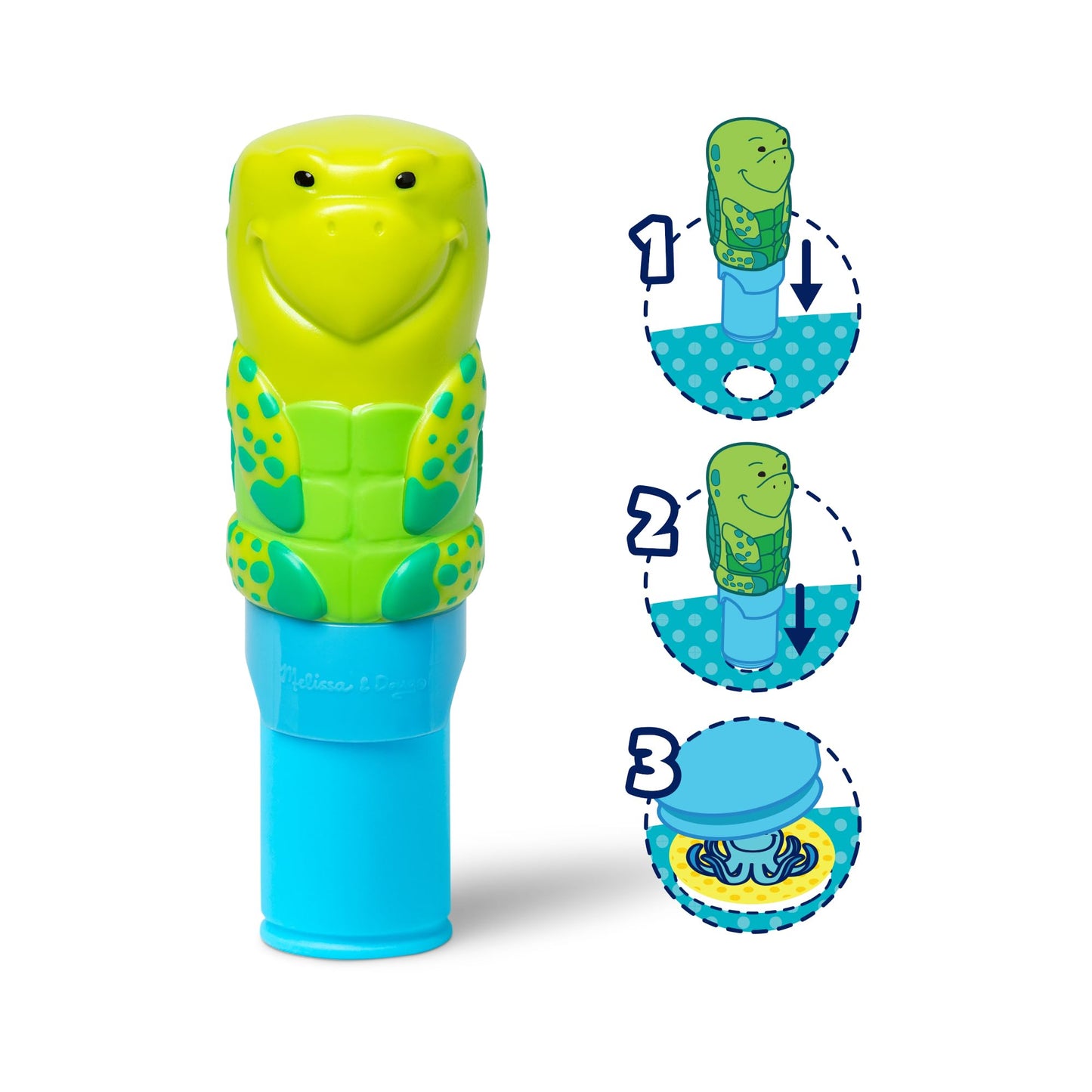 Melissa & Doug Sticker Wow!™ 24-Page Activity Pad and Sticker Stamper, 300 Stickers, Arts and Crafts Fidget Toy Collectible Character - Sea Turtle -