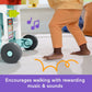 Fisher-Price Baby Push Toy 4-in-1 Snack Cart Walker Learning Activity, 14 Pieces for Pretend Play Infants Ages 6+ Months, Multilanguage Version