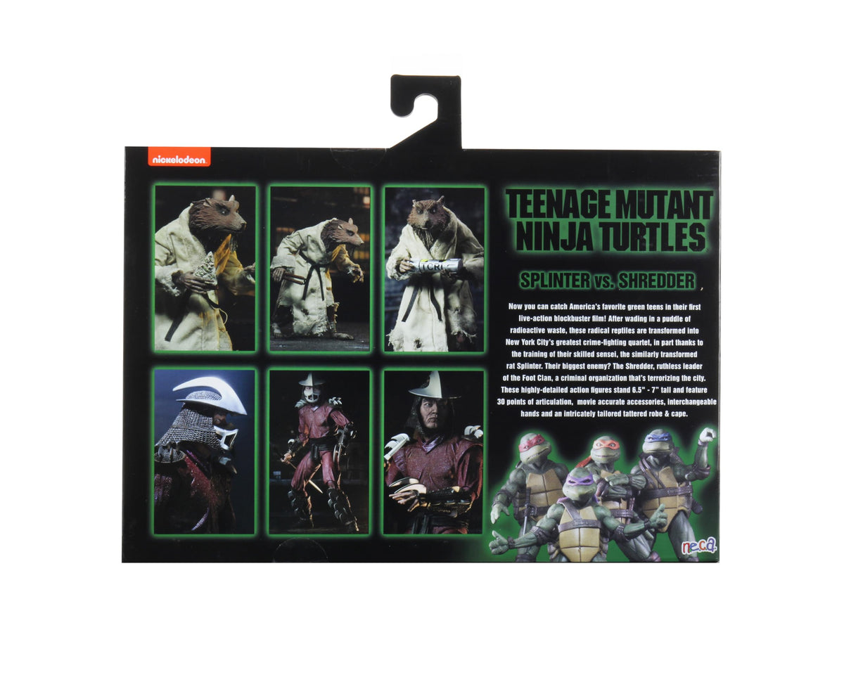 NECA - Teenage Mutant Ninja Turtles (1990 Movie) -7” Scale-Action Figure - Splinter and Shredder 2 Pack
