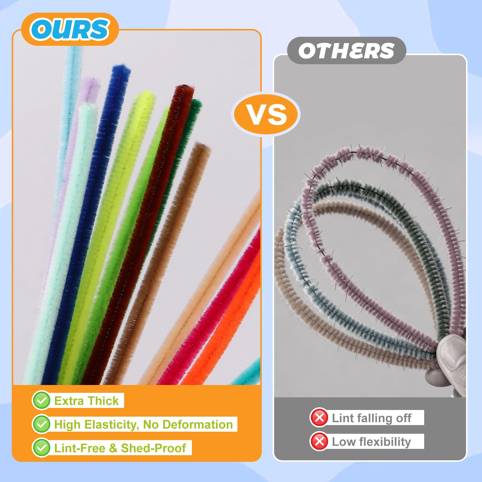 Pipe Cleaners Craft Bulk, 1800 PCS 60 Mix-Colors Chenille Stems, Colorful Fuzzy Pipe Cleaners for Arts & Crafts Supplies, Limpia Pipas for Creative