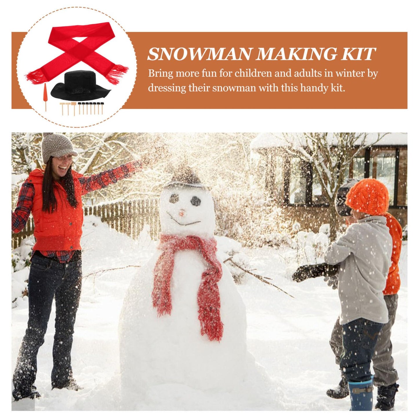 BESTOYARD 13Pcs Christmas Snowman Decorating Making Kit Snowman Dress Up Toys Fun Outdoor Kids for Xmas Winter Holiday Party Decoration Gifts