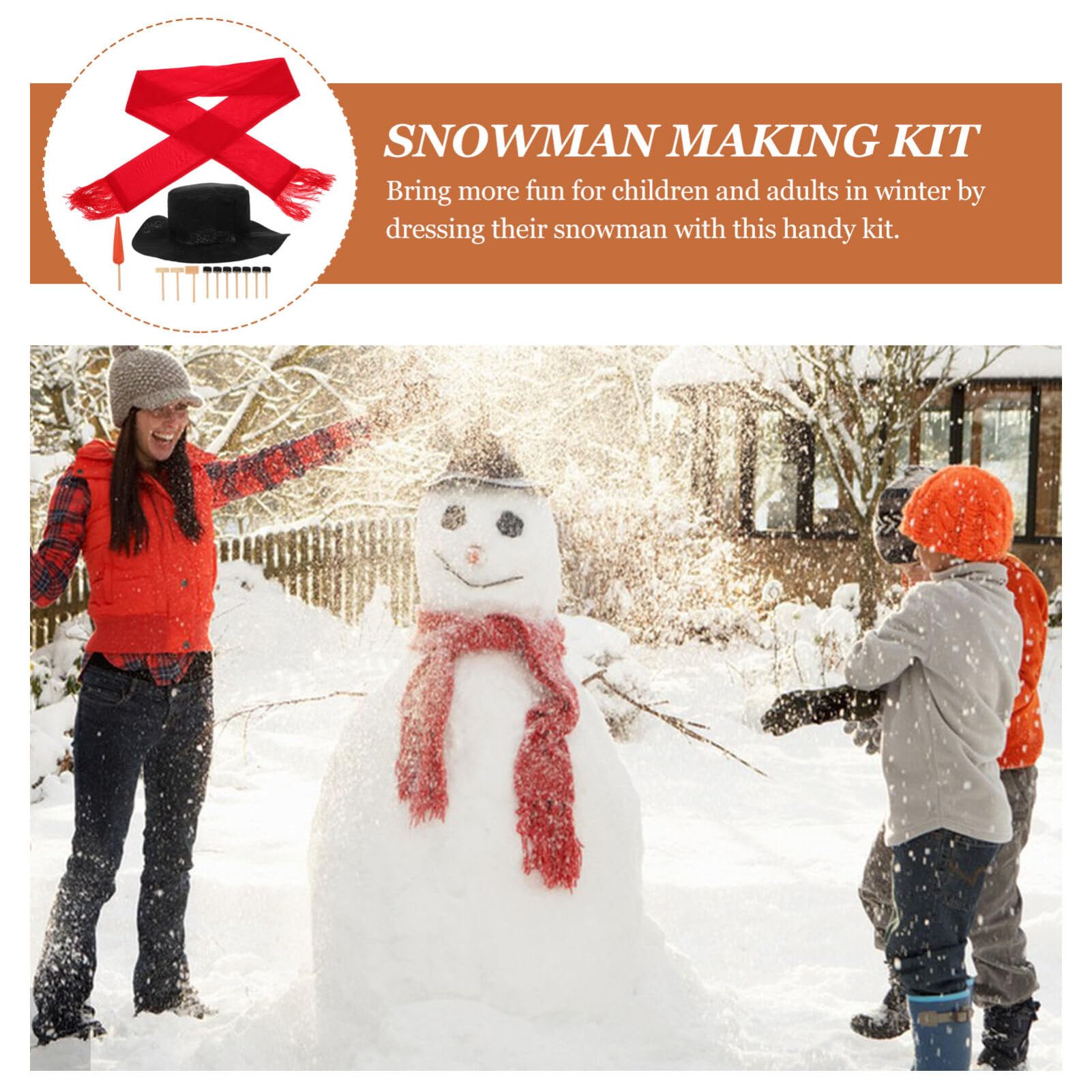 BESTOYARD 13Pcs Christmas Snowman Decorating Making Kit Snowman Dress Up Toys Fun Outdoor Kids for Xmas Winter Holiday Party Decoration Gifts