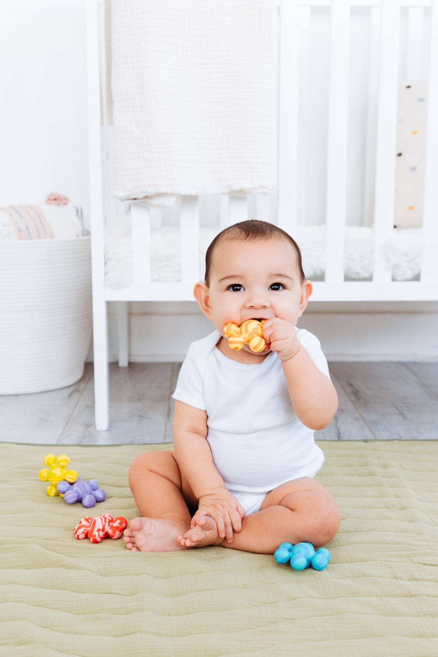 Ubbi Joinibble Teether for Babies, Food-Grade Platinum Silicone, 5 Pack