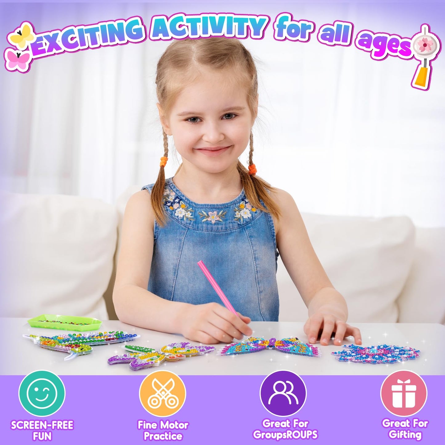 WethCorp Diamond Painting Arts and Crafts for Kids Ages 8-12,Birthday Gifts for 6 7 8 9 10-12 Year Old Girls Diamond Art Kits for Adults Teen Girl