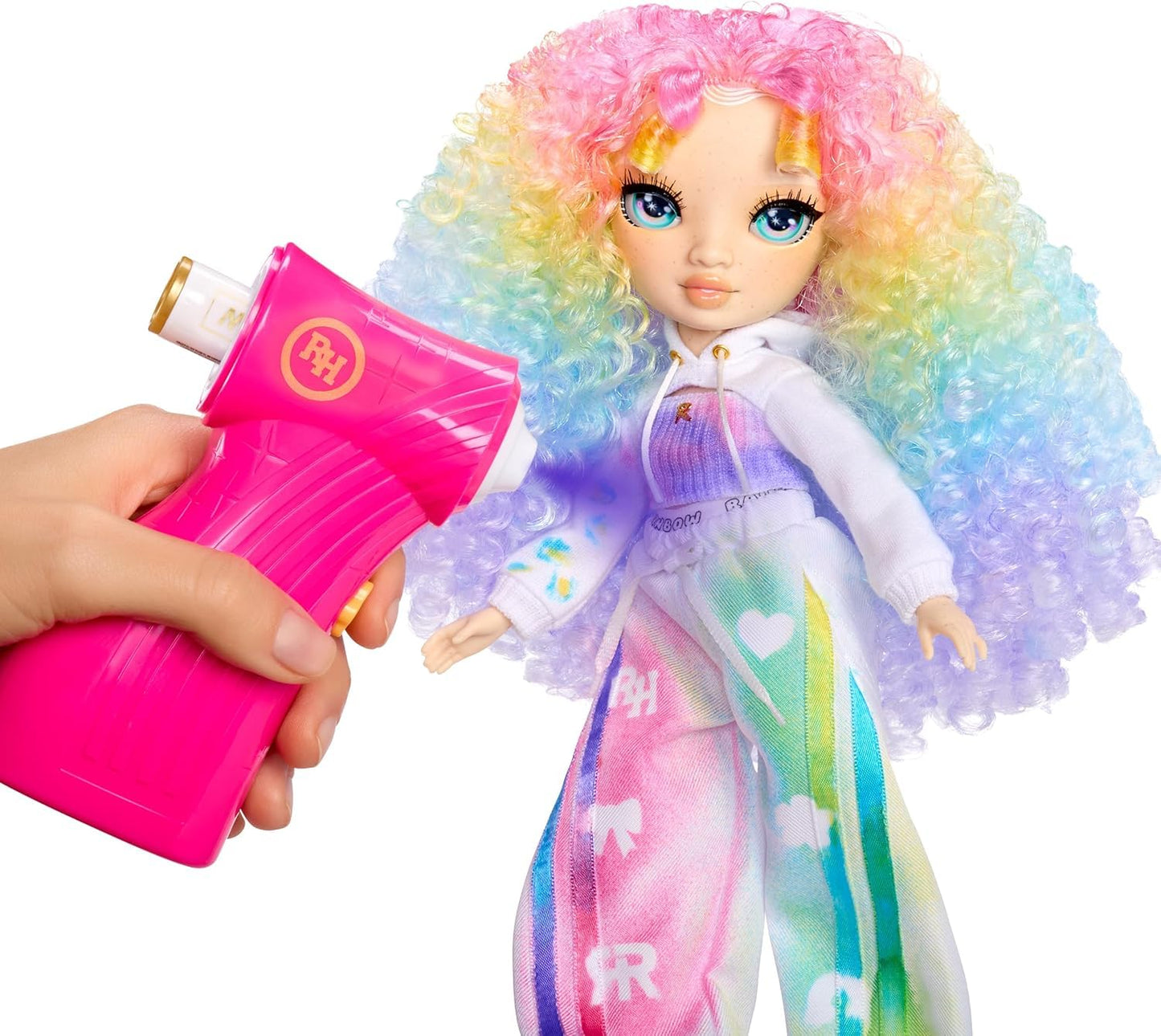 Rainbow High Air Brush & Create DIY Fashion Doll with Airbrush Marker Kit, Washable Rainbow Markers, Long Hair, Green Eyes, Color, Create, Play, Rinse