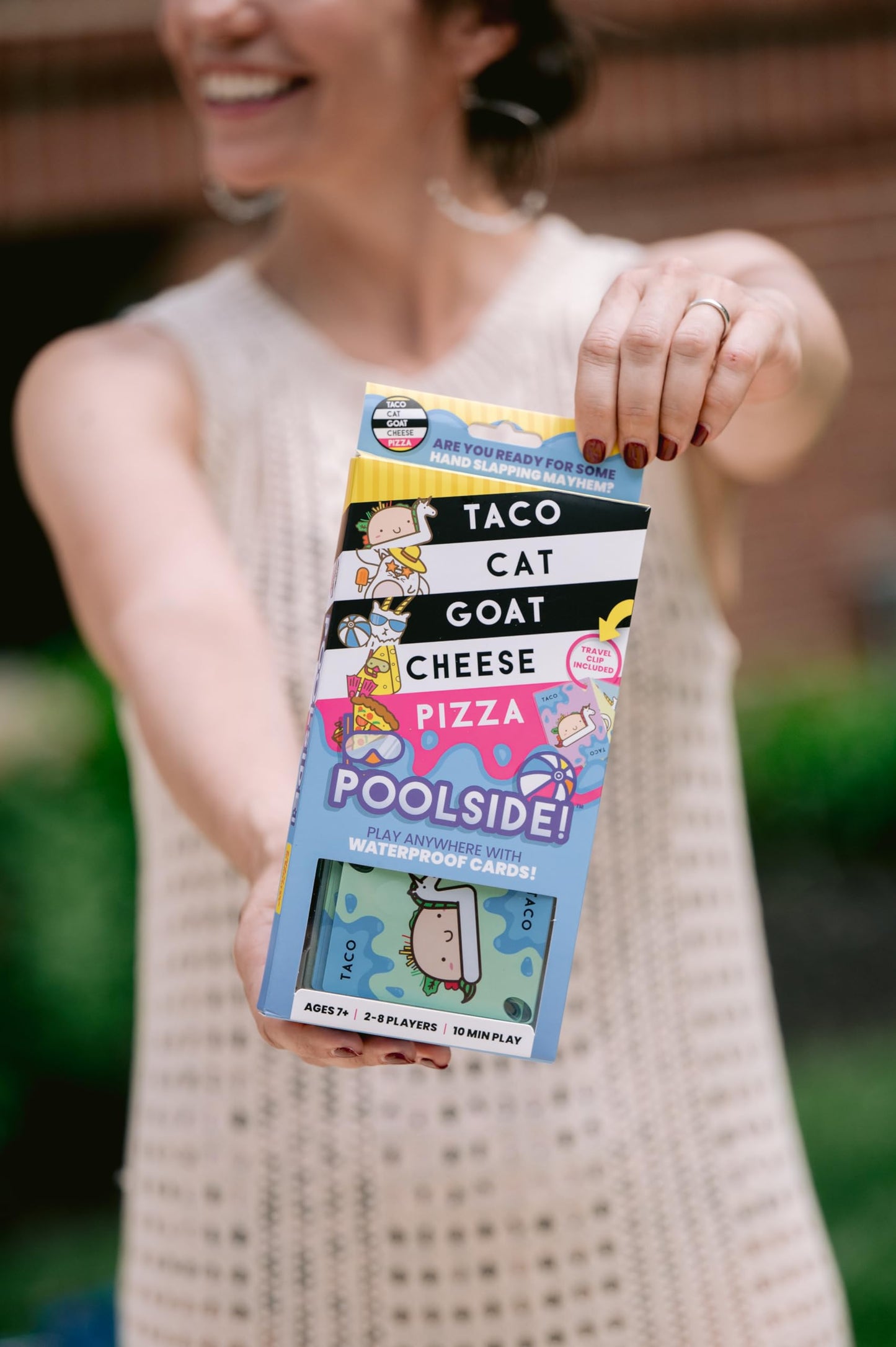 Taco Cat Goat Cheese Pizza Pool Edition Wildly Entertaining Waterproof Card Game for Outdoor Game Days | Easy to Play with 10 Minute Rounds | Fun