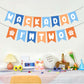 Puppy Themed 2nd Birthday Decorations Banner, Blue and Orange I'm Two Party Garland, Pre-Strung Dog Birthday Banner for Boys/Girls