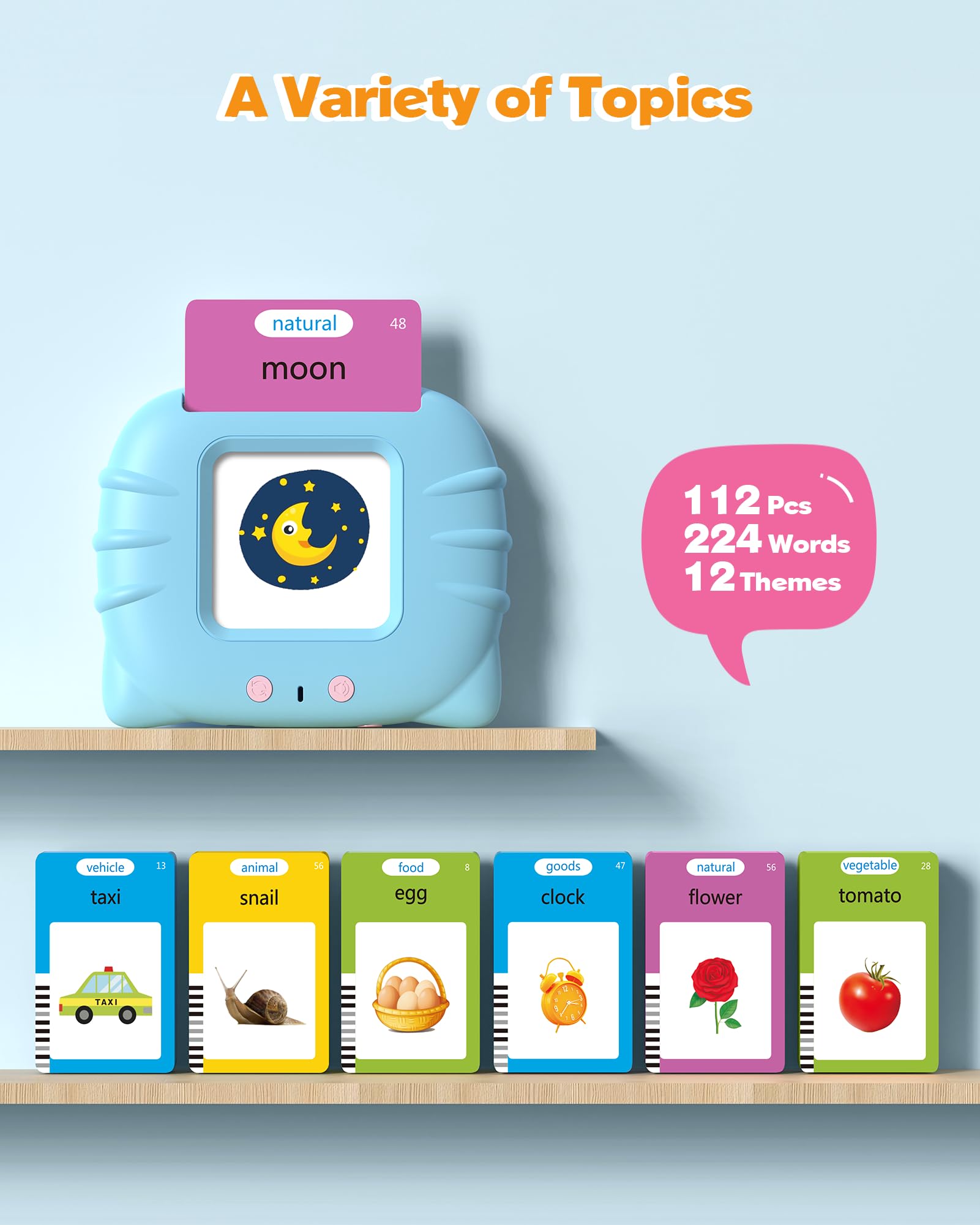 Airbition Talking Flash Cards for Toddlers 1 2 3 4 Year Olds