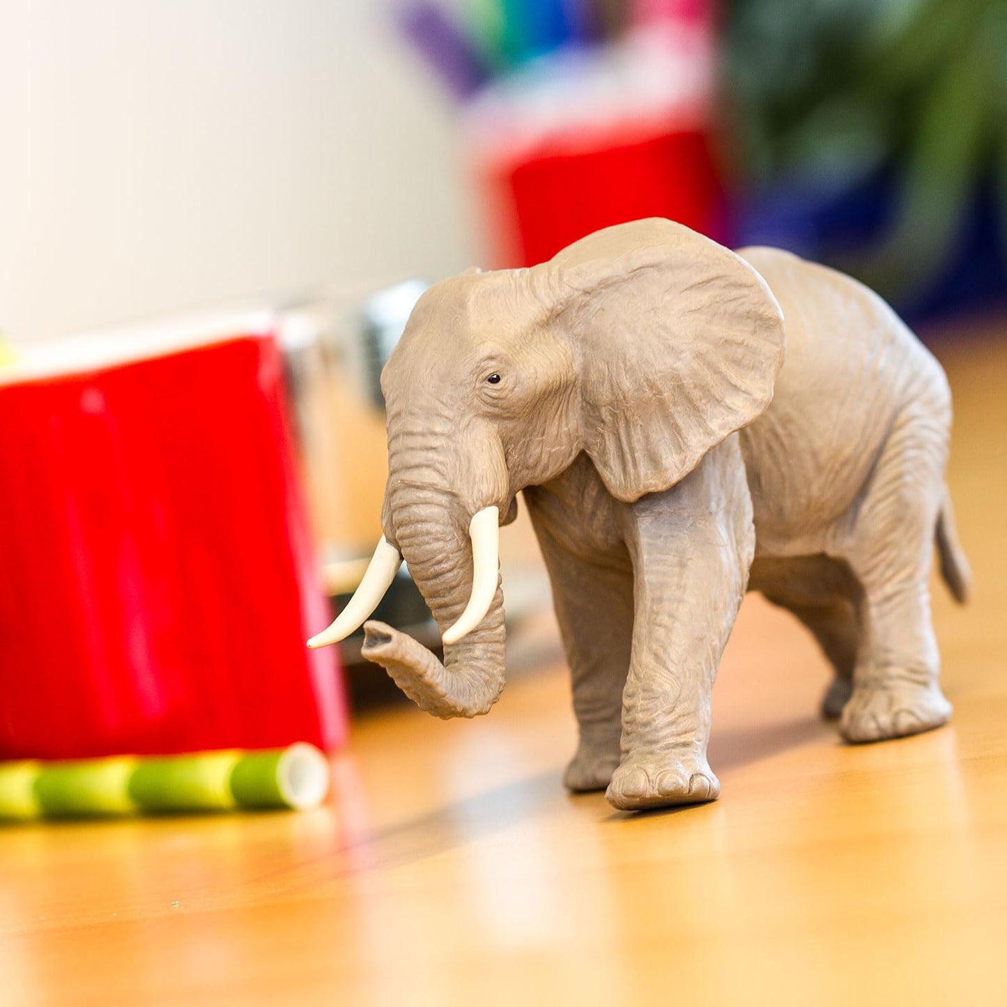 Safari Ltd. African Elephant Toy Figurine - Detailed, Hand-Painted 6.5" Wildlife Model Figure - Safe and Educational Toy for Boys, Girls & Kids Ages