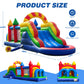 GR8FUN 26FT Inflatable Obstacle Course, Castle Bounce House with Blower, PVC Inflatable Obstacle Course with Tunnel & Slide, Jumping Bouncer for Home