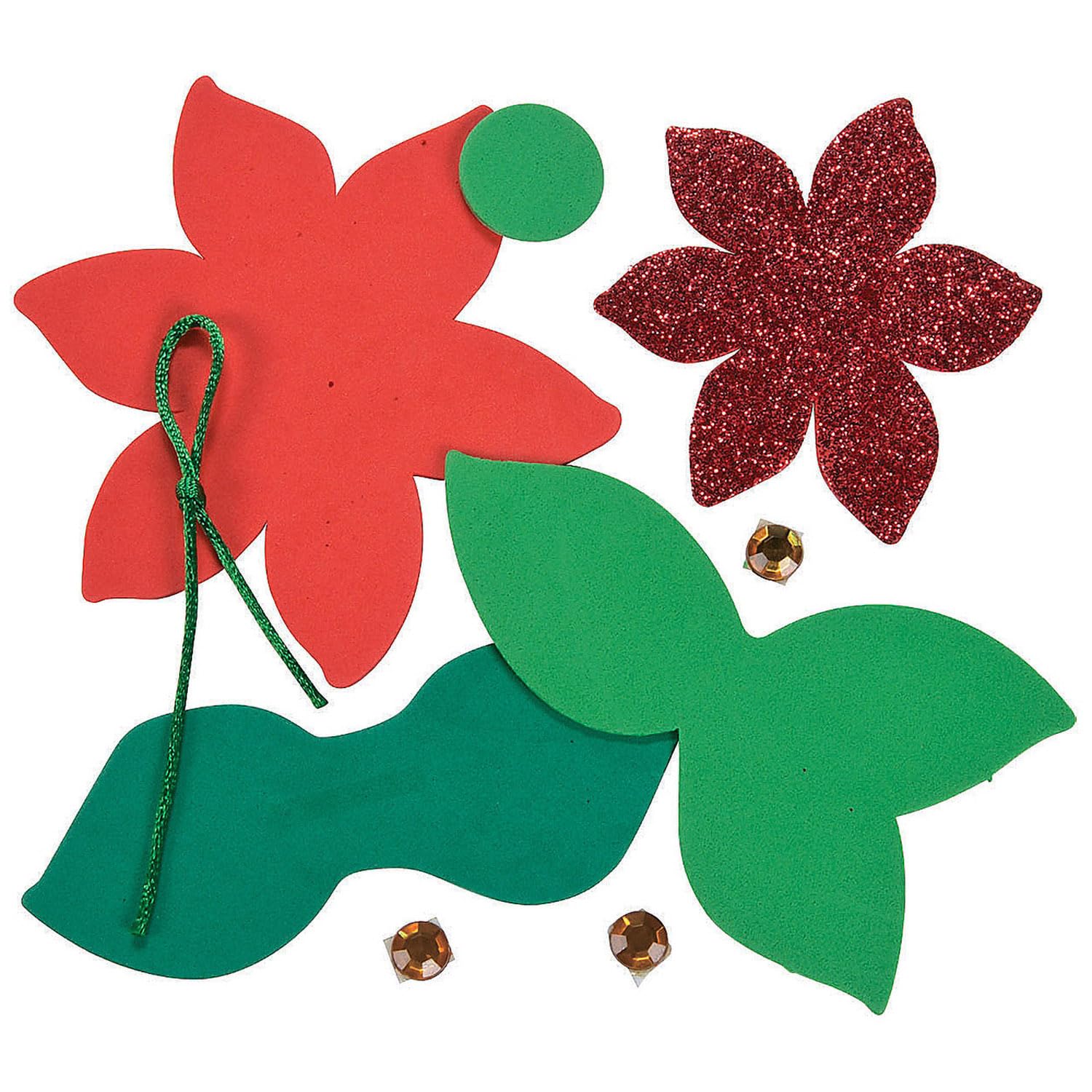 Poinsettia Ornament Craft Kit - Crafts for Kids and Fun Home Activities - Makes 12