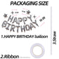 Silver Happy Birthday Banner Balloon Aluminum Foil 16 Inch Letter,10 Inch Five Pointed Star Four Pointed Star Suitable for Kids, Men, Women, Boys