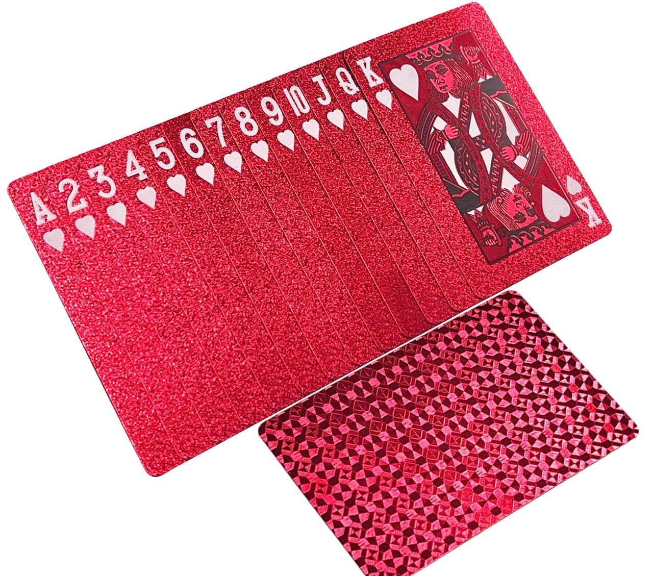 CIBOAN Red Plastic Waterproof Playing Cards, Deck of Cards, Durable Standard Size Poker Deck for Family Game Nights, Travel,Beach & Pool& Outdoor
