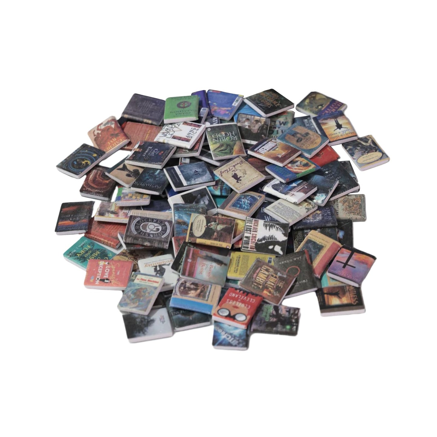 GUANGLU 200pcs Miniature Books Model Doll House Accessories, Non-Repeating Miniature Books Library Bookshelf Fillers Books Doll House Decoration