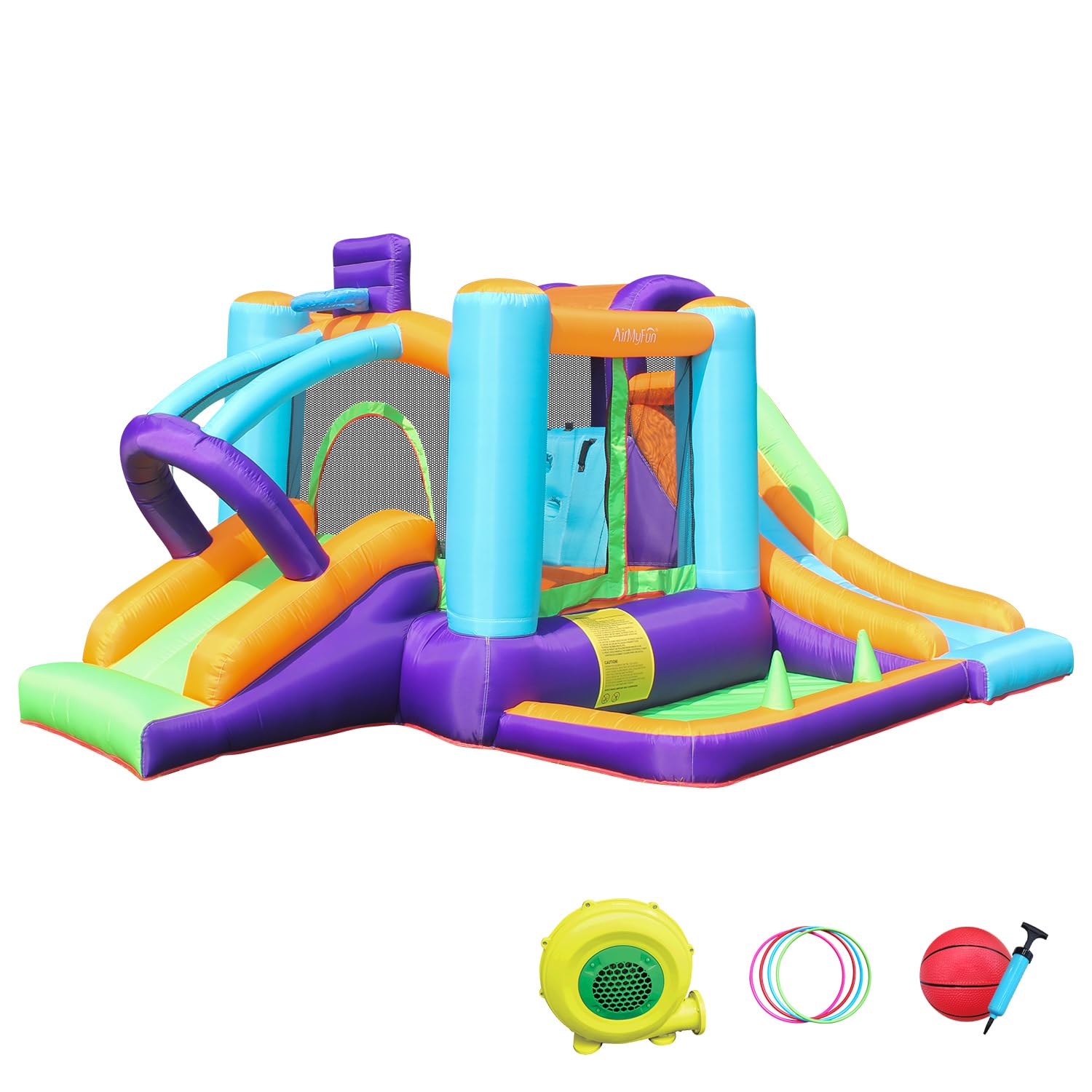 AirMyFun Bounce House for Kids and Toddler, Inflatable Bouncy Castle with Blower Outdoor Indoor Backyard Jumping House with Slide (82003)