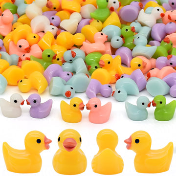Yuronam 70 Pcs Mixed Color Mini Resin Ducks