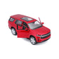 Maisto M31533 Chevy Tahoe 1/24 Red Plastic Miniature Vehicle for Children from 3 Years Old Ideal for Stimulating the Imagination and Creativity