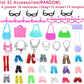 BJDBUS 42 pcs Doll Clothes and Accessories Including 10 pcs Fashion Mini Dresses 32 pcs Shoes, Glasses, Necklaces, Handbag, Hangers Accessories