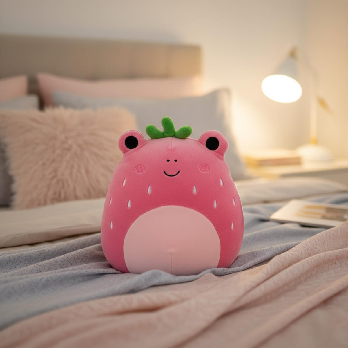 Squishmallow Official Kellytoy Food Squad Plush Toys Soft Plush Animal (Adabelle Strawberry Frog, 8 Inch)