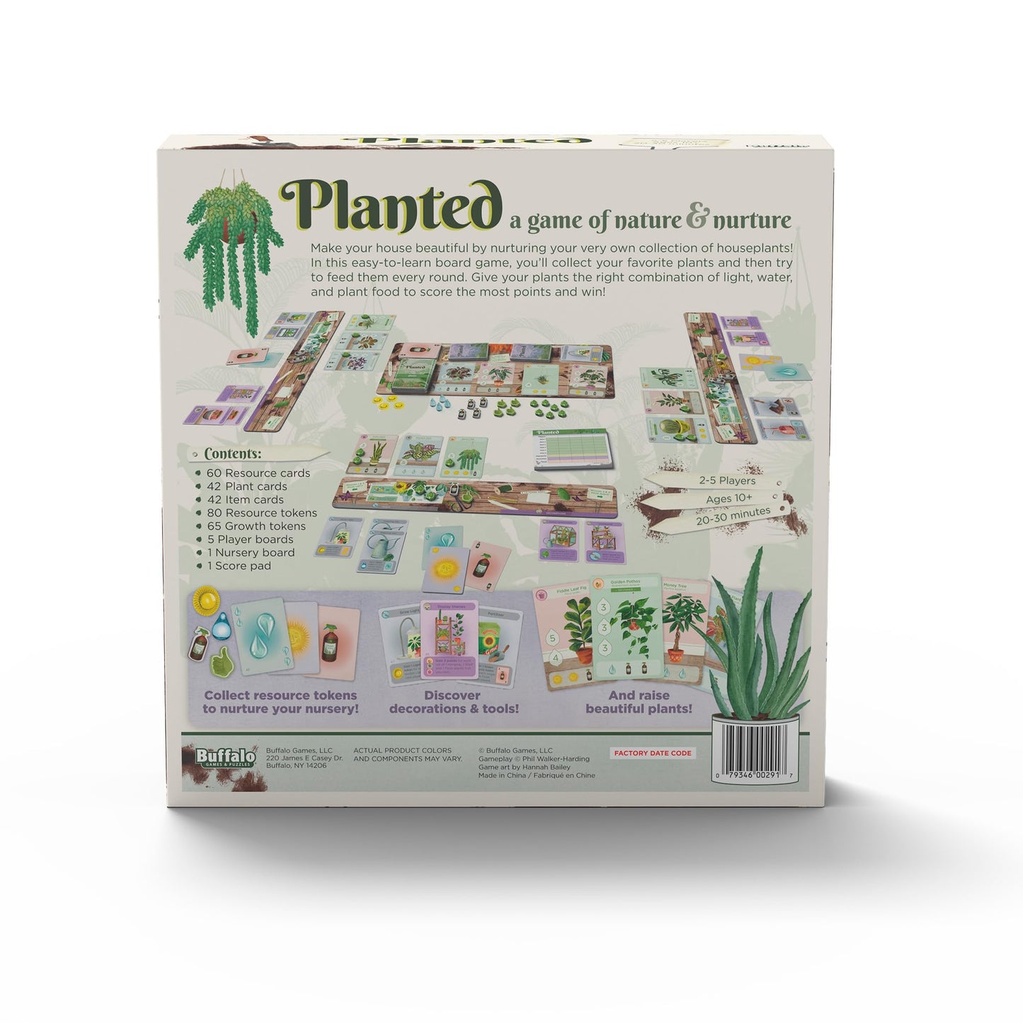 Buffalo Games Planted Strategy Board Game - 2-5 Players, Ages 10+ - Grow 42 Unique Houseplants & Manage Resources in Strategy Games - Family Board
