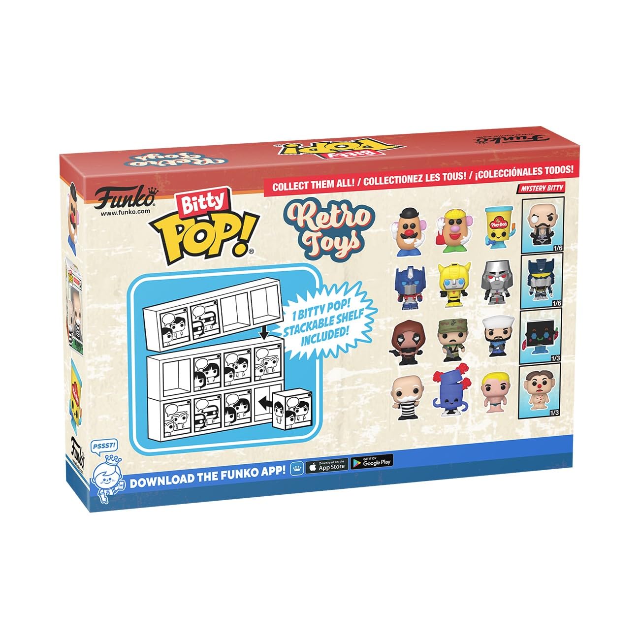 Funko Bitty POP Retro Toys - GI Joe, 4-Pack and A Surprise Mystery Mini Figure - 0.9 Inch (2.2 Cm) - Transformers Classic Collectable - Stackable